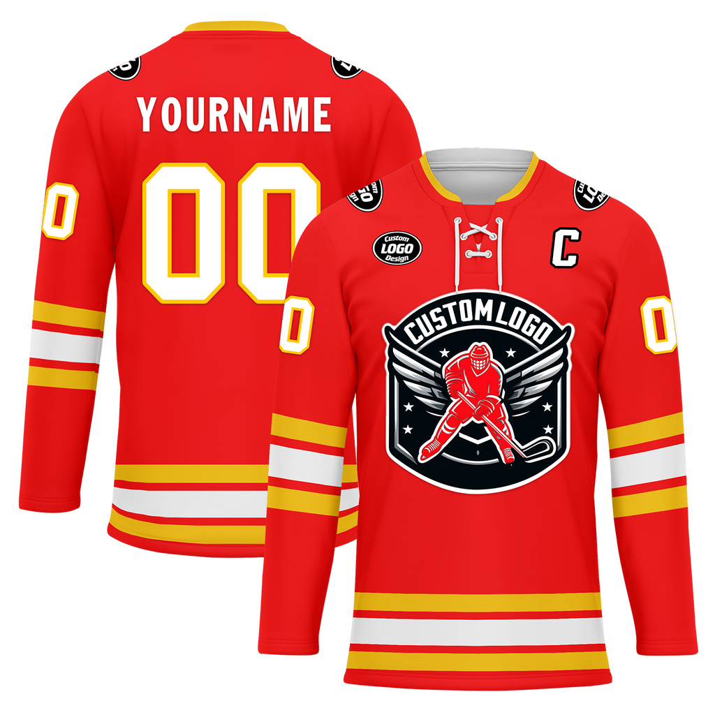 Custom Red Yellow Personalized Hockey Jersey HCKJ01-D0a70ce