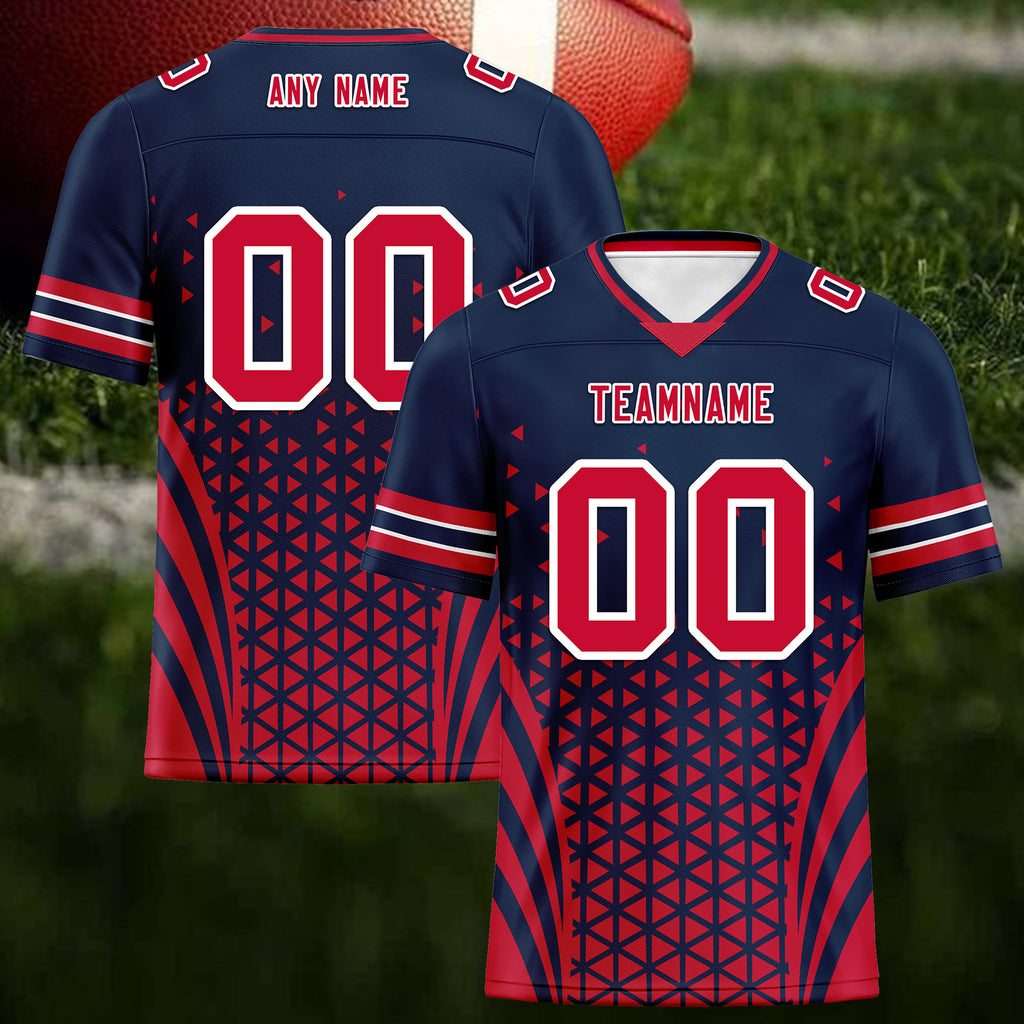 Custom Blue White Massachusetts Personalized Authentic Football Jersey FBJ02-D023033-26
