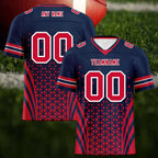 Custom Blue White Massachusetts Personalized Authentic Football Jersey FBJ02-D023033-26