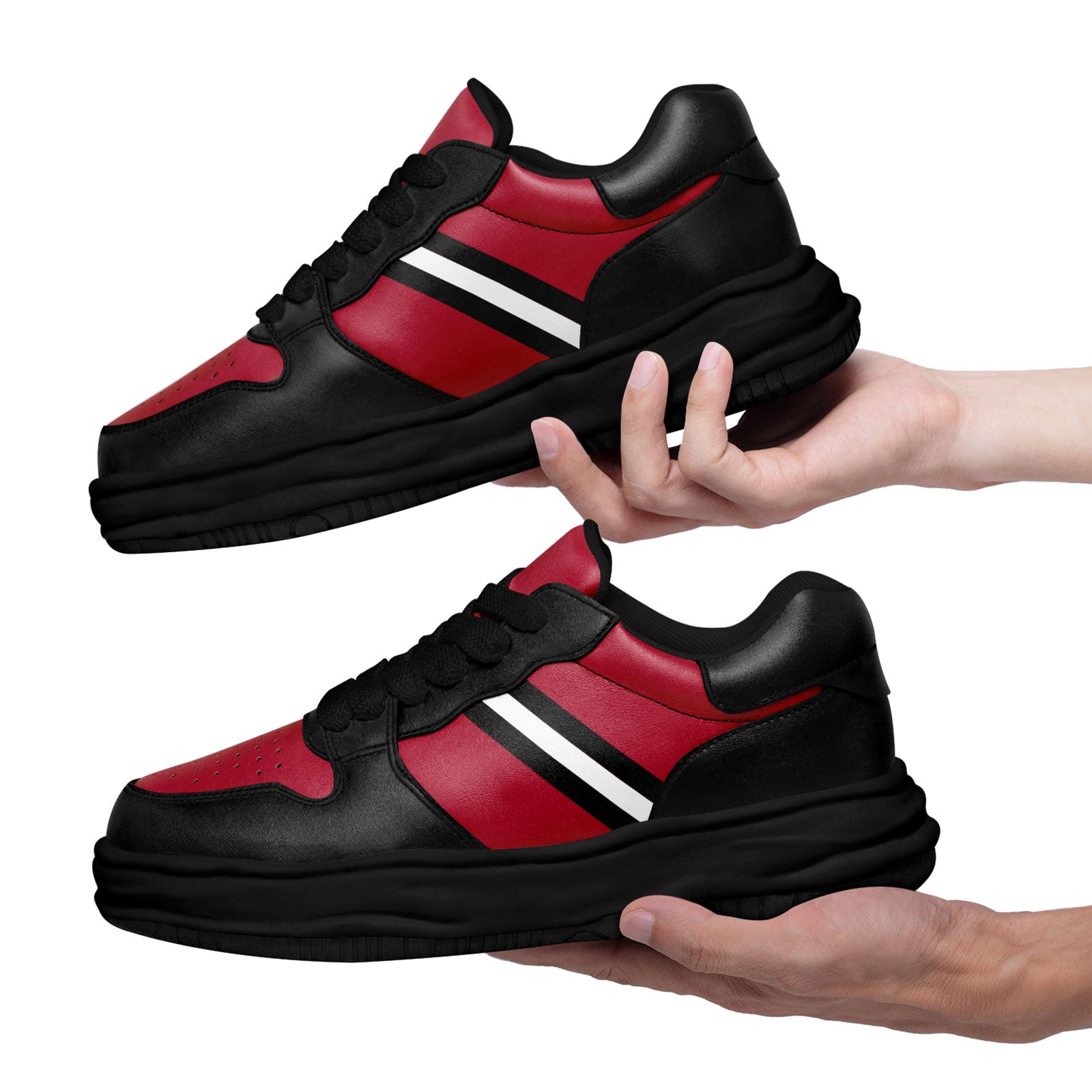 Custom Red Black Atlanta Shoes Personalized Sneaker FN032-D020389-3