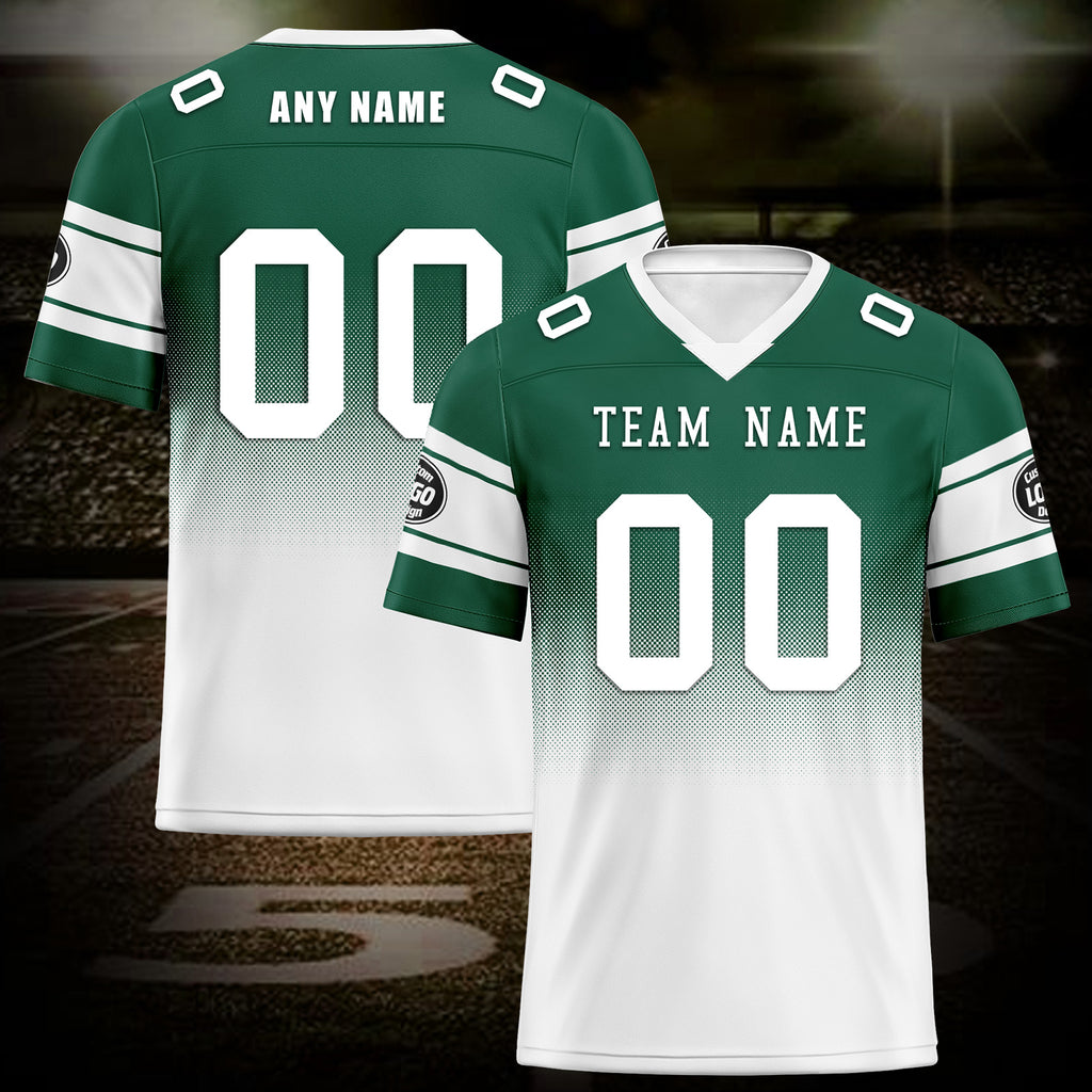 Custom Green White New York Personalized Authentic Football Jersey FBJ02-D020249-28