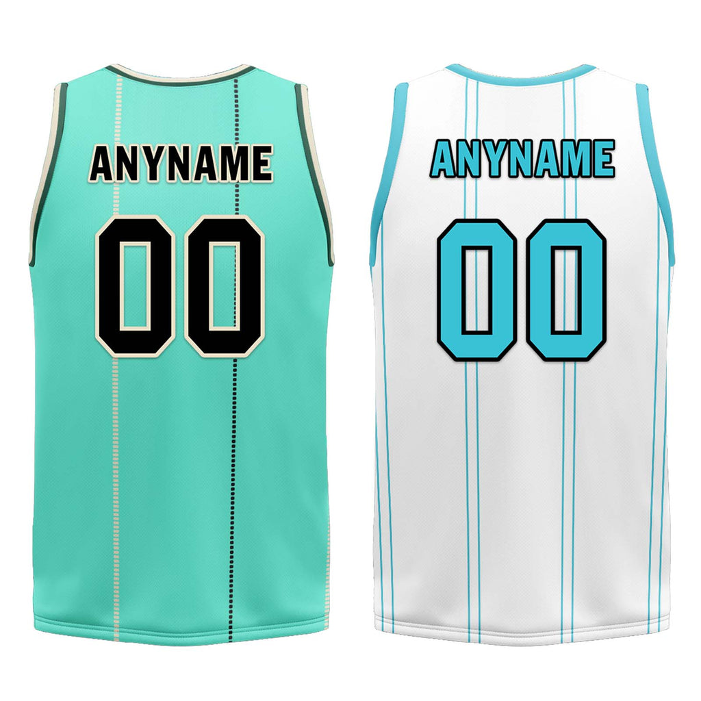 Custom Mint Green Gold Black Charlotte City Edition Personalized Reversible Basketball Set Sports Basketball Jersey BBJ01R-D0610-4
