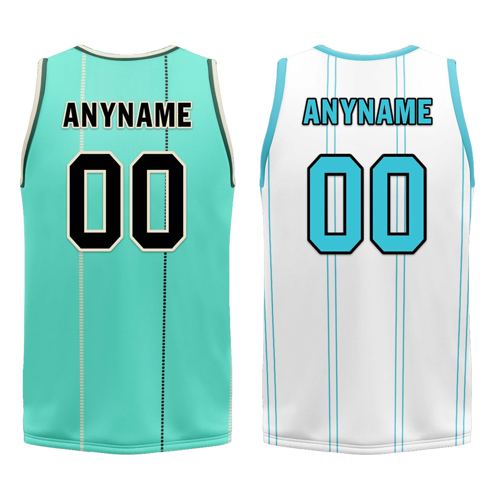 Custom Mint Green Gold Black Charlotte City Edition Personalized Reversible Basketball Set Sports Basketball Jersey BBJ01R-D0610-4
