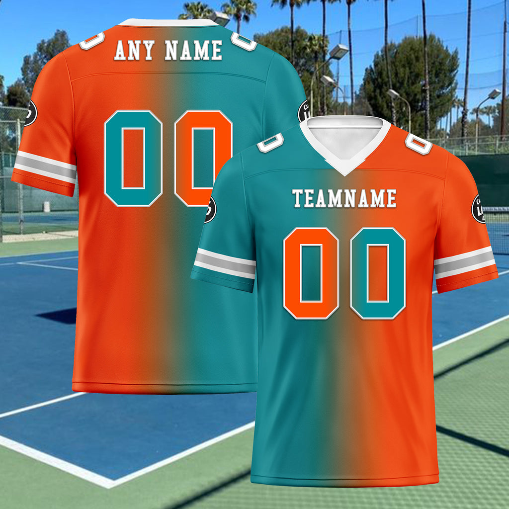 Custom Orange Blue Florida Personalized Authentic Football Jersey FBJ02-D028017-28