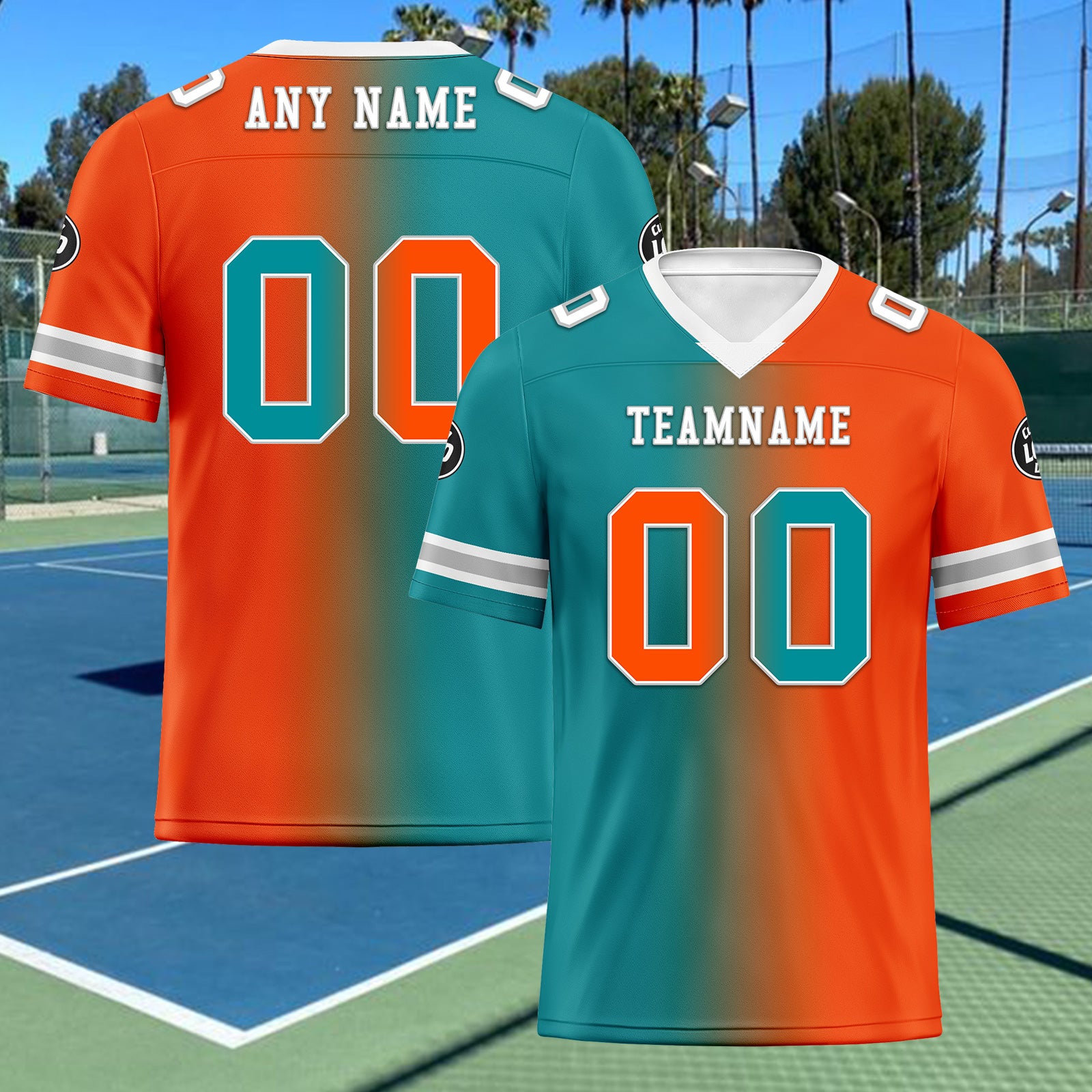 Custom Orange Blue Florida Personalized Authentic Football Jersey FBJ02-D028017-28