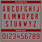 Custom Gray Red Raglan Sleeves Personalized Authentic Baseball Jersey BSBJ01-D017177