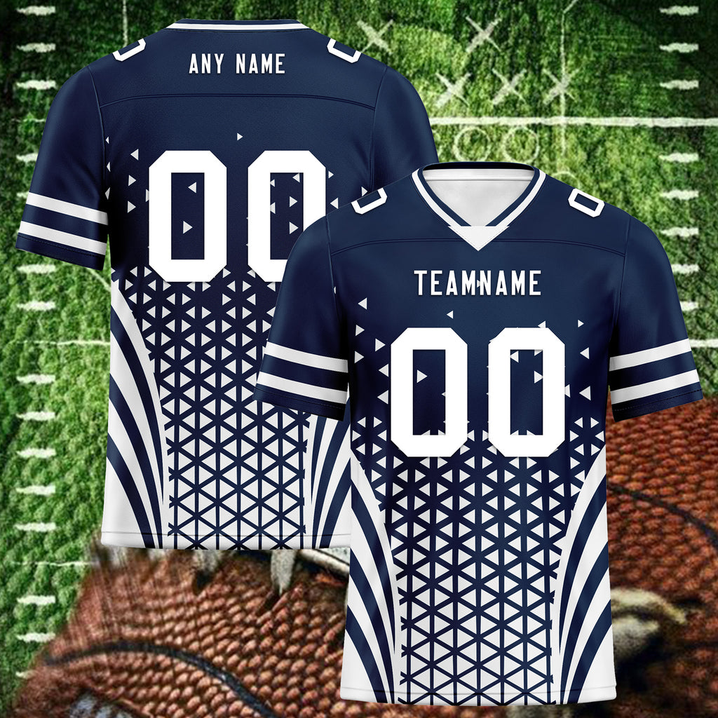 Custom Blue White Texas Personalized Authentic Football Jersey FBJ02-D023033-9
