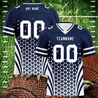 Custom Blue White Texas Personalized Authentic Football Jersey FBJ02-D023033-9