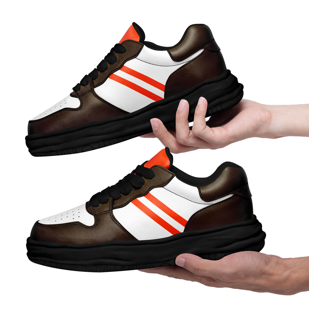 Custom Brown Orange Cleveland Shoes Personalized Sneaker FN032-D020389-8