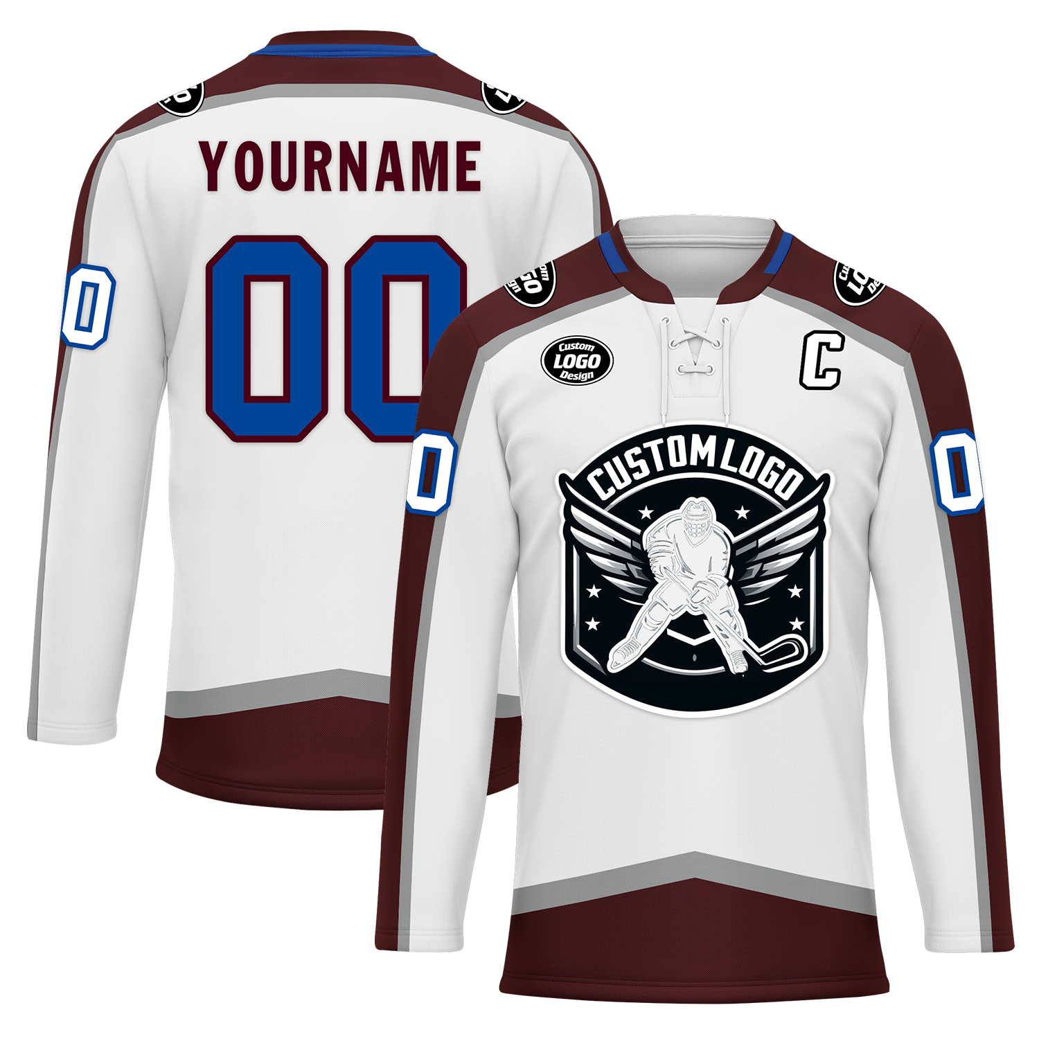 Custom White Red Personalized Hockey Jersey HCKJ01-D0a70ea