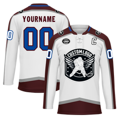 Custom White Red Personalized Hockey Jersey HCKJ01-D0a70ea