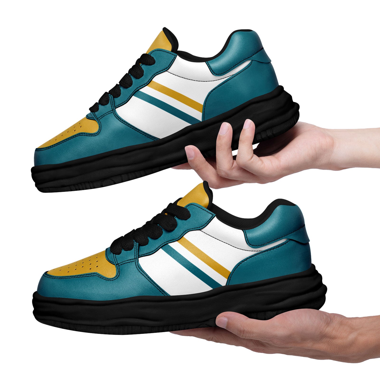 Custom Green Yellow Jacksonville Shoes Personalized Sneaker FN032-D020389-16