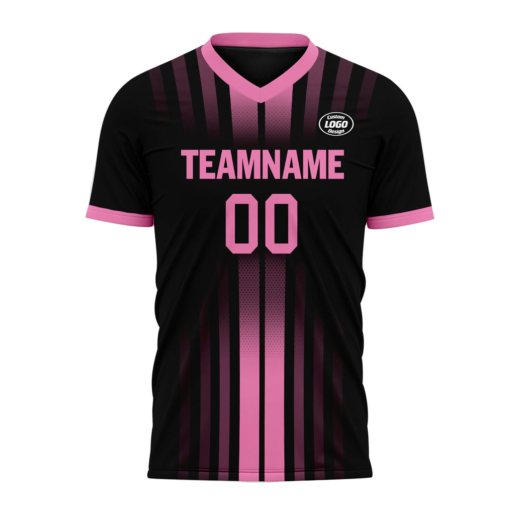Custom Black Pink Soccer Sets Jersey Personalized SCJ101-D020131-5