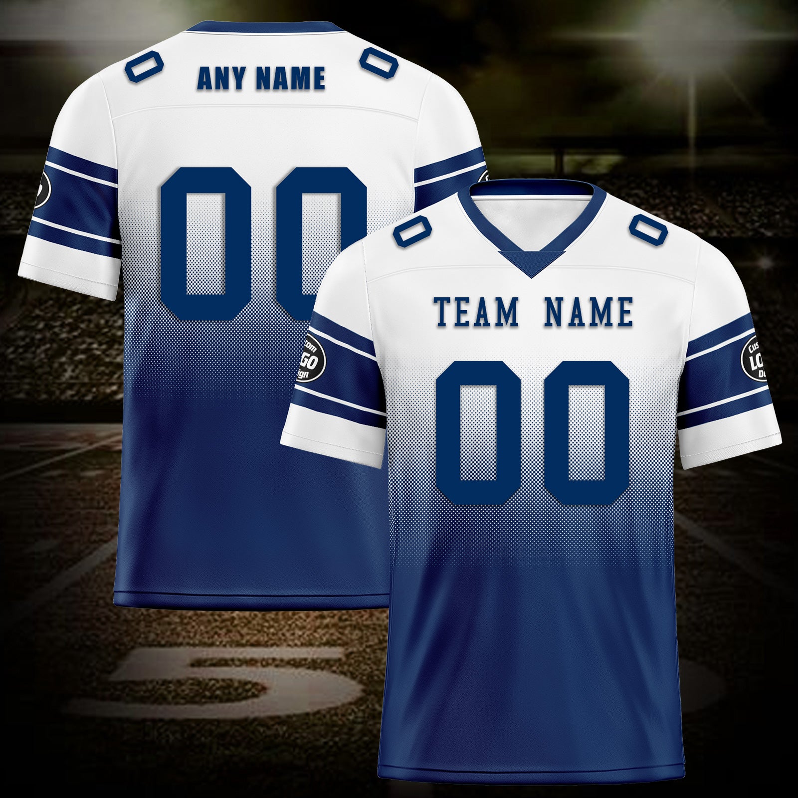 Custom White Blue Indianapolis Personalized Authentic Football Jersey FBJ02-D020249-14