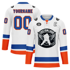 Custom White Orange Personalized Hockey Jersey HCKJ01-D0a700e