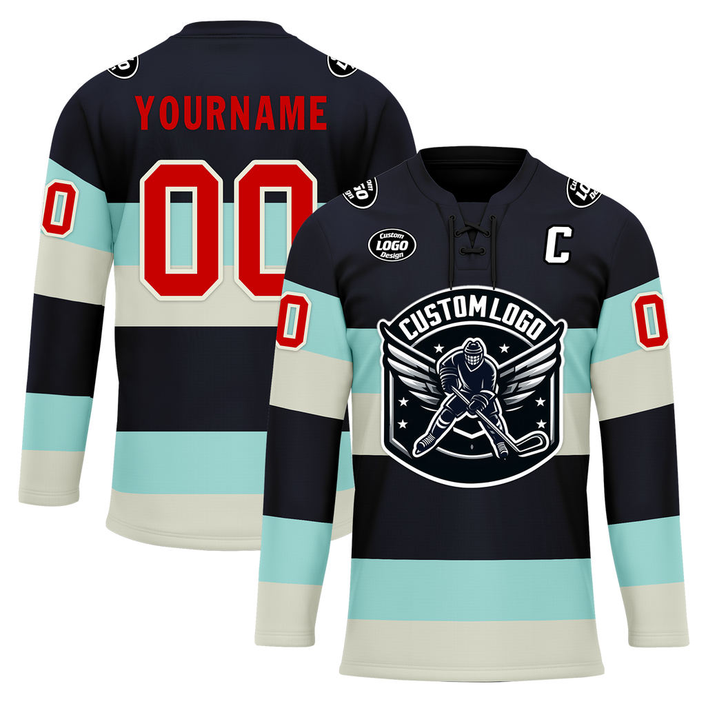 Custom Black White Personalized Hockey Jersey HCKJ01-D0a70db