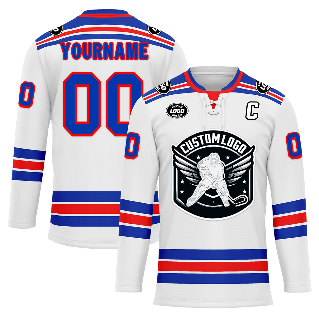 Custom White Blue Personalized Hockey Jersey HCKJ01-D0a7008
