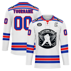 Custom White Blue Personalized Hockey Jersey HCKJ01-D0a7008