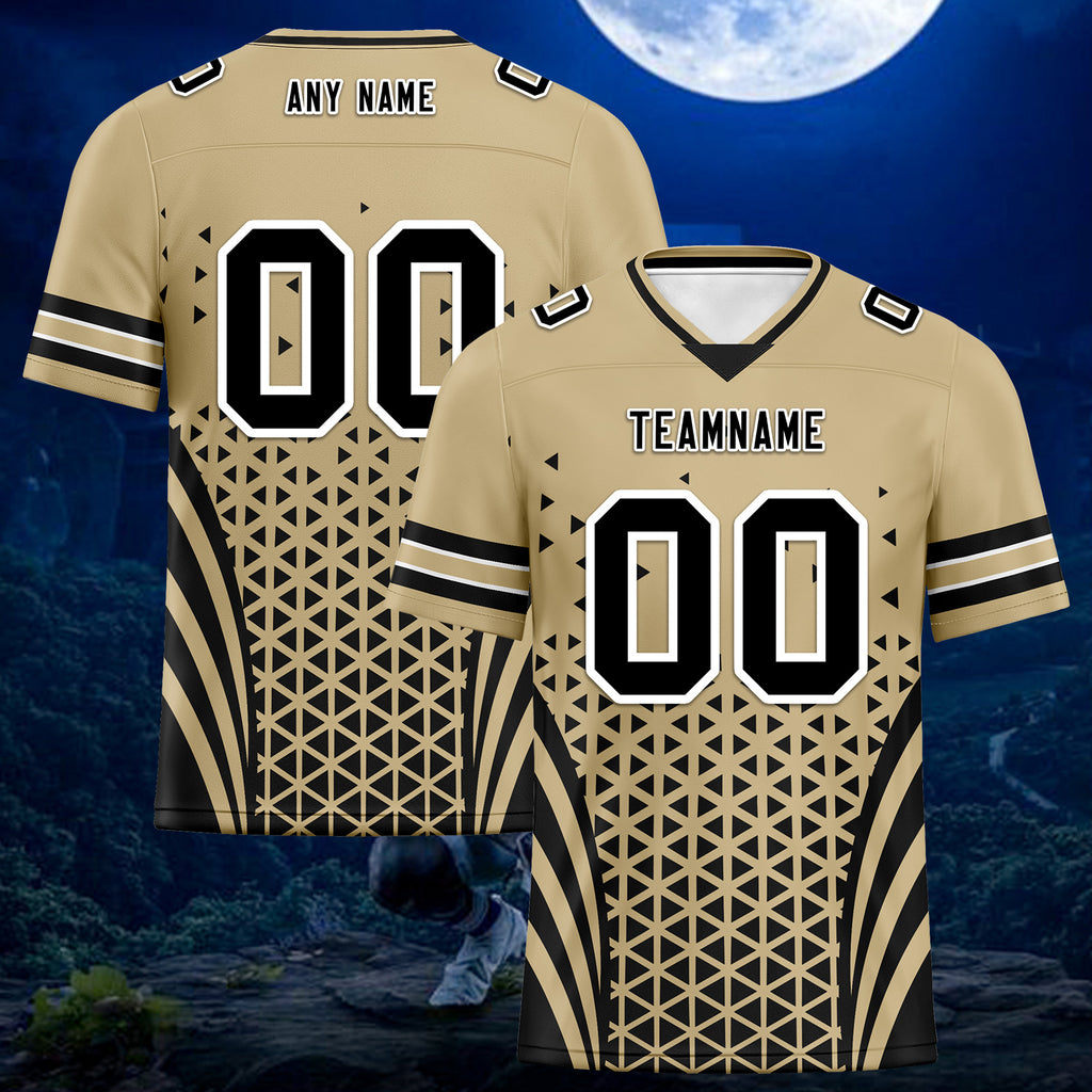 Custom Beige Black Louisiana Personalized Authentic Football Jersey FBJ02-D023033-19