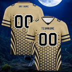 Custom Beige Black Louisiana Personalized Authentic Football Jersey FBJ02-D023033-19