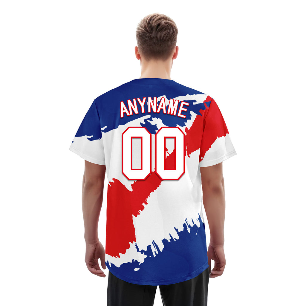 Custom Blue White Red Costa Rican Flag Personalized Authentic Baseball Jersey BSBJ01-E06022-10