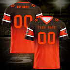Custom Brown Orange Cleveland Football Jersey and Hat Combo Offer Personalized Combo ZH-D020326-8