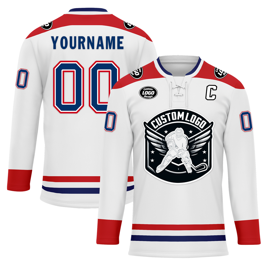 Custom White Red Personalized Hockey Jersey HCKJ01-D0a70a8