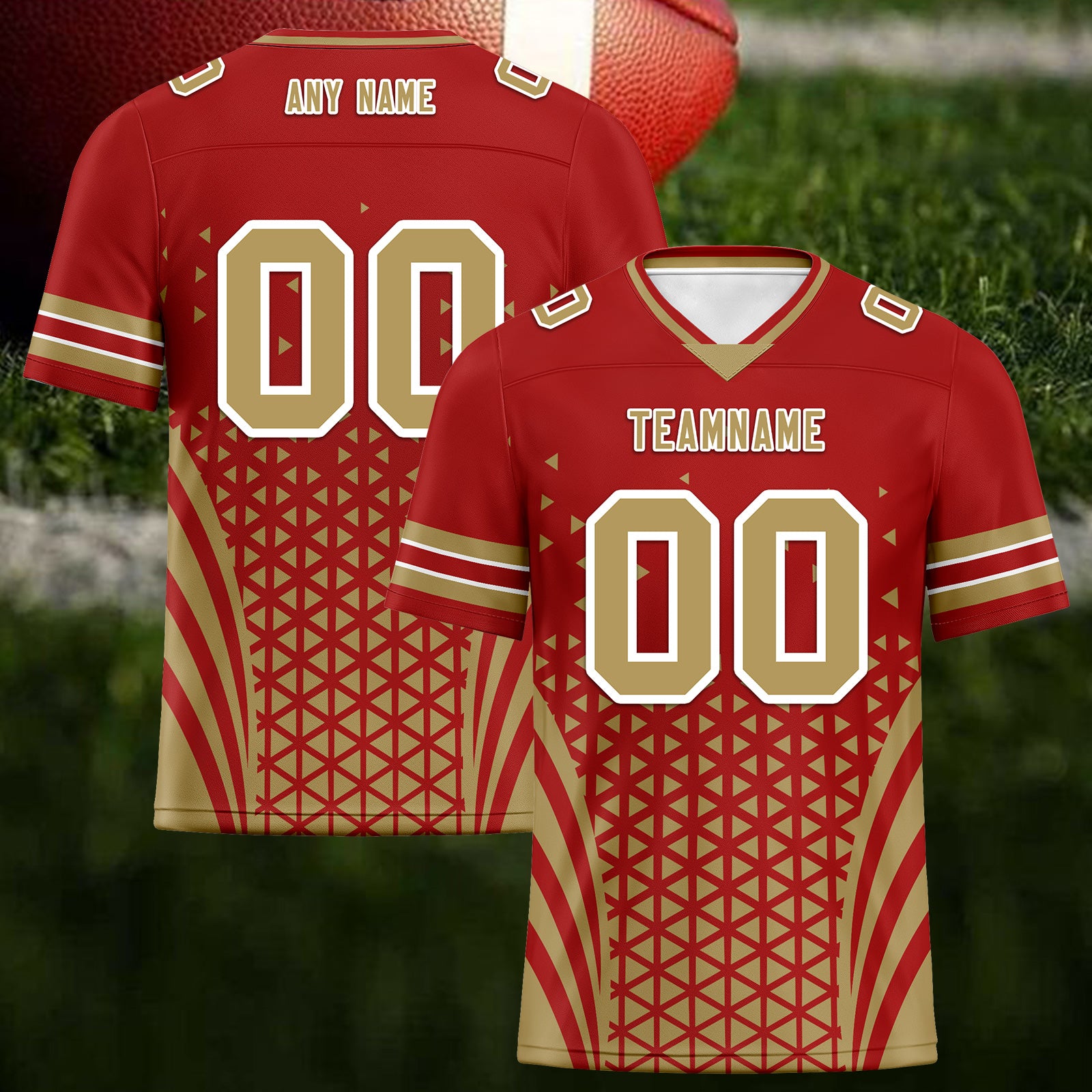 Custom Yellow Red California Personalized Authentic Football Jersey FBJ02-D023033-25