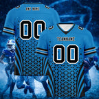 Custom Blue Black North Carolina Personalized Authentic Football Jersey FBJ02-D023033-5
