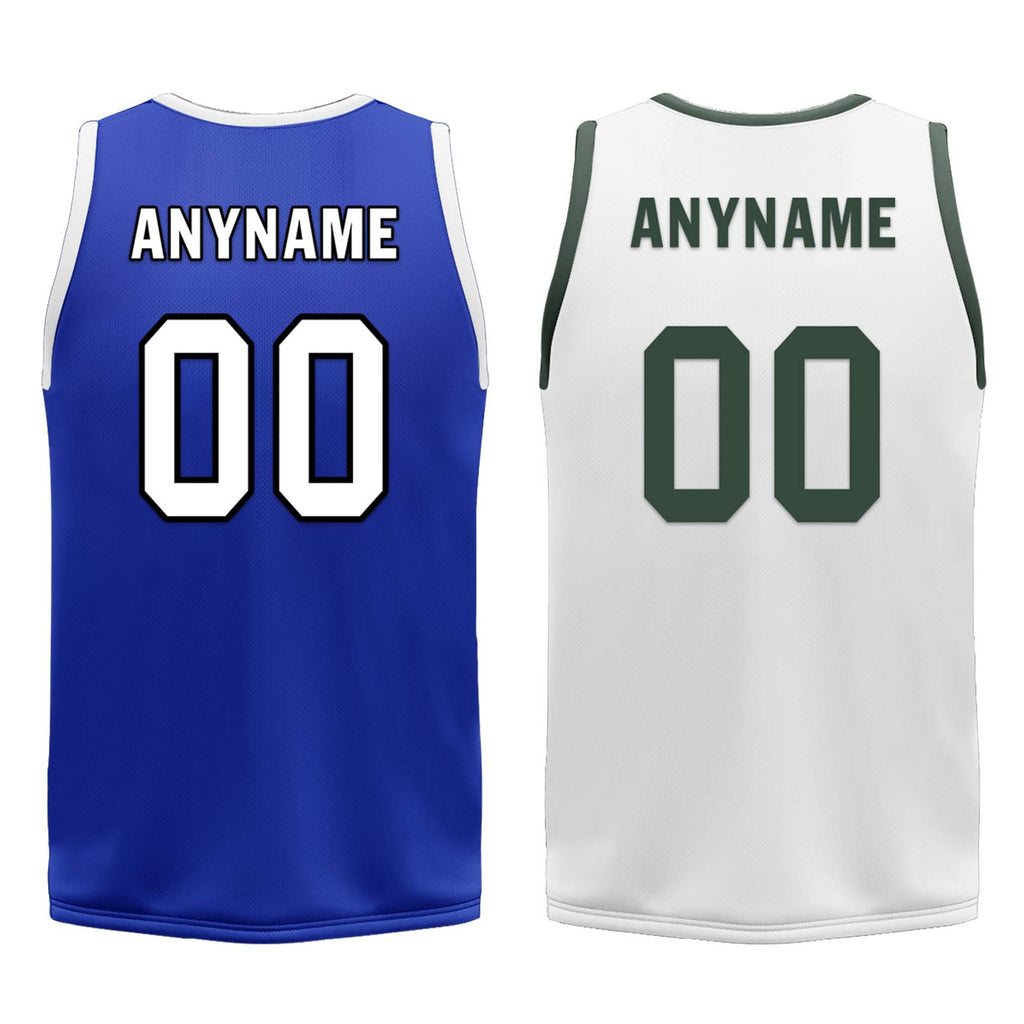 Custom Lake Blue White Milwaukee City Edition Personalized Reversible Basketball Set Sports Basketball Jersey BBJ01R-D0610-17
