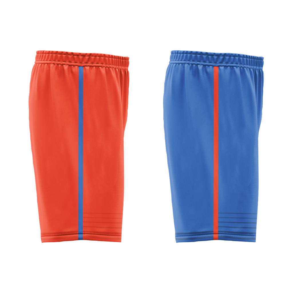 Custom Orange Blue Classic Style Reversible Basketball Uniform Personalized COOLMAX BBJR-D017040