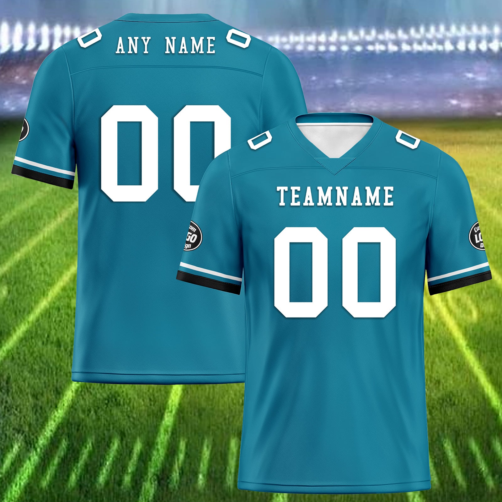 Custom Blue Jacksonville Personalized Authentic Football Jersey FBJ02-D020263-16