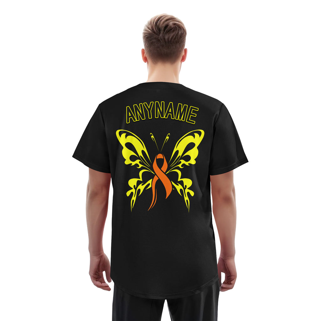 Custom Black World Cancer Day Personalized Authentic Baseball Jersey BSBJ01-E06020-17