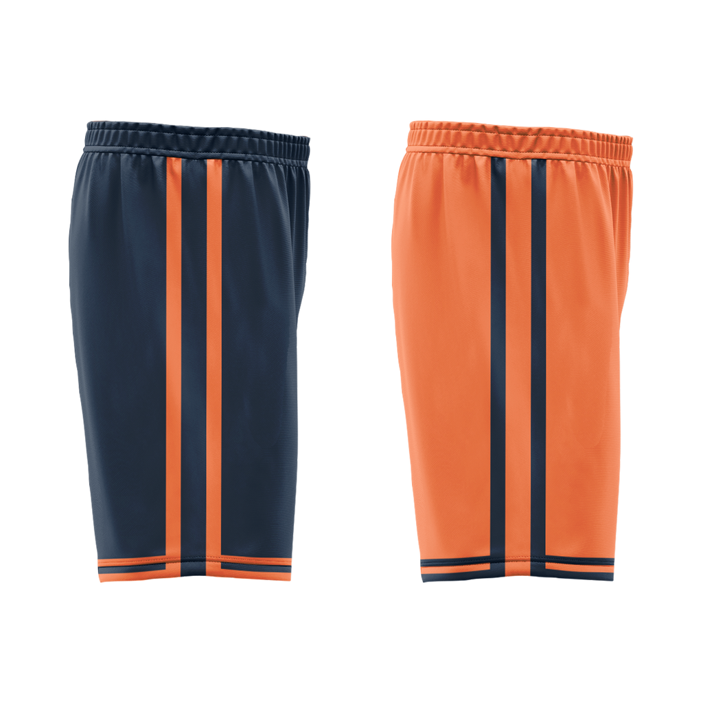 Custom Blue Orange Classic Style Reversible Basketball Uniform Personalized Ordinary BBJR-D017015