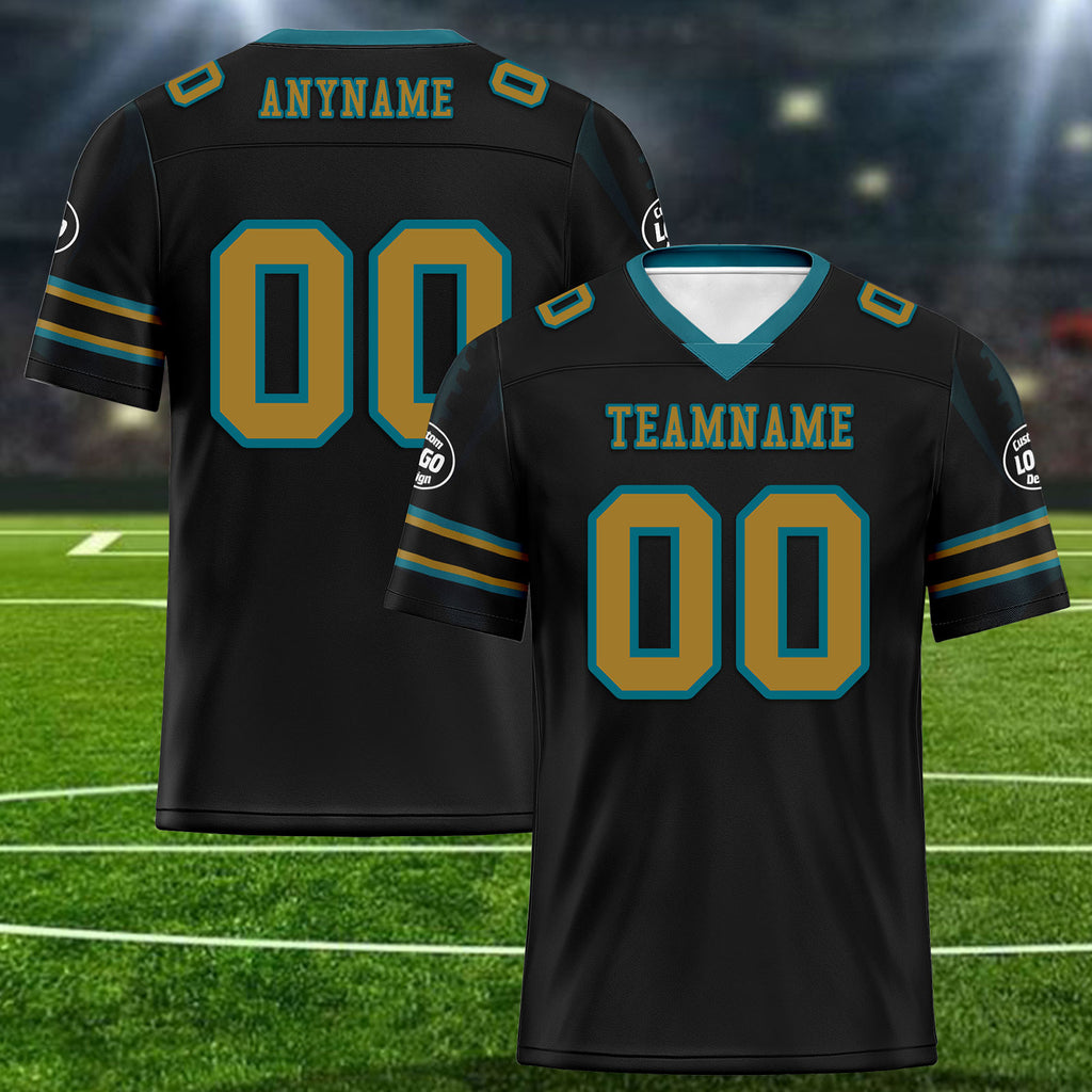 Custom Black Jacksonville Football Jersey and Sports Shoes Combo Offer Personalized Combo ZH-D025008-17
