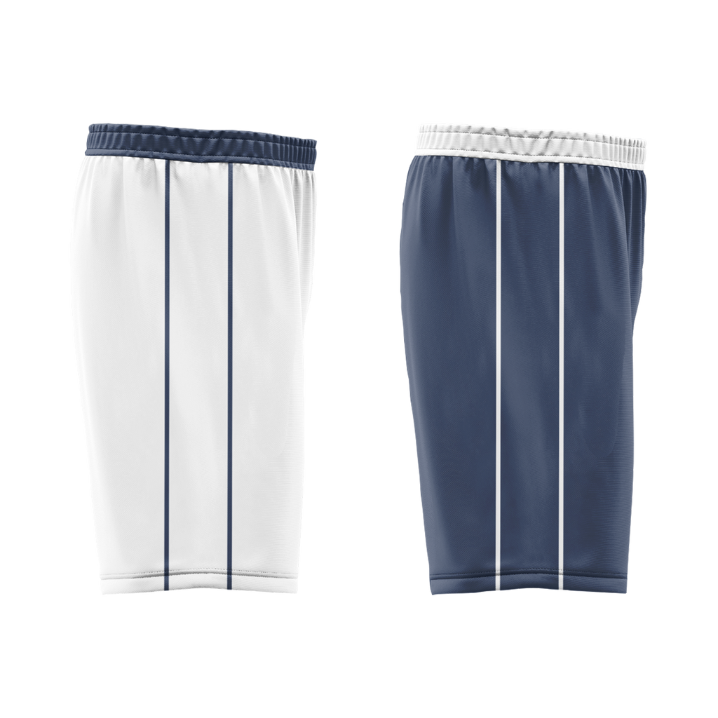 Custom White Blue Classic Style Reversible Basketball Uniform Personalized COOLMAX BBJR-D017054