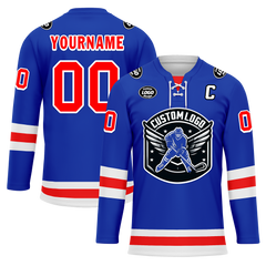 Custom Blue Red Personalized Hockey Jersey HCKJ01-D0a7007