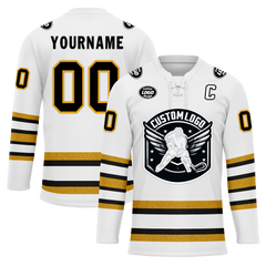 Custom White Yellow Personalized Hockey Jersey HCKJ01-D0a70ef