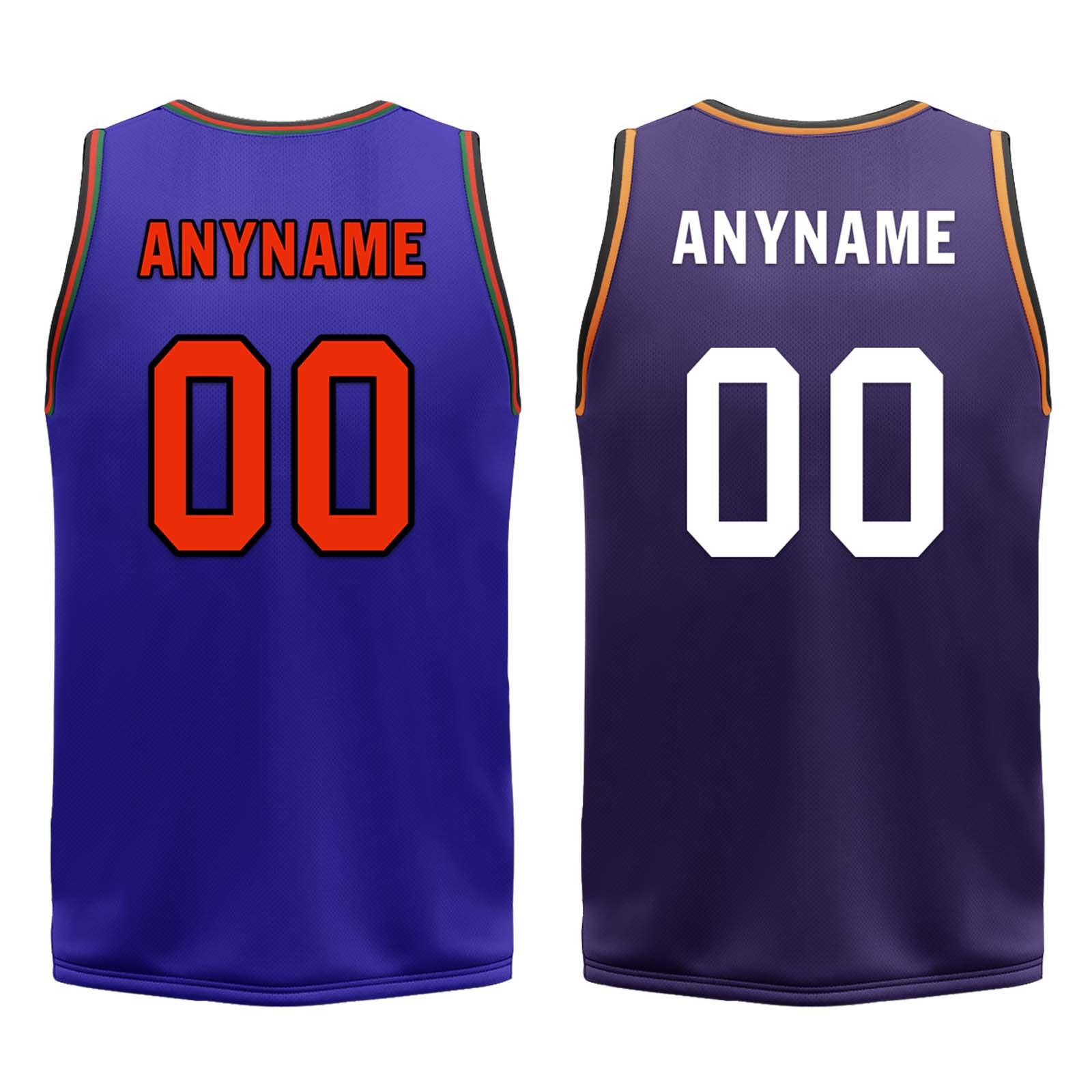 Custom Purple Green Orange Phoenix City Edition Personalized Reversible Basketball Set Sports Basketball Jersey BBJ01R-D0610-24