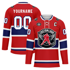 Custom Red Blue Personalized Hockey Jersey HCKJ01-D0a70a7