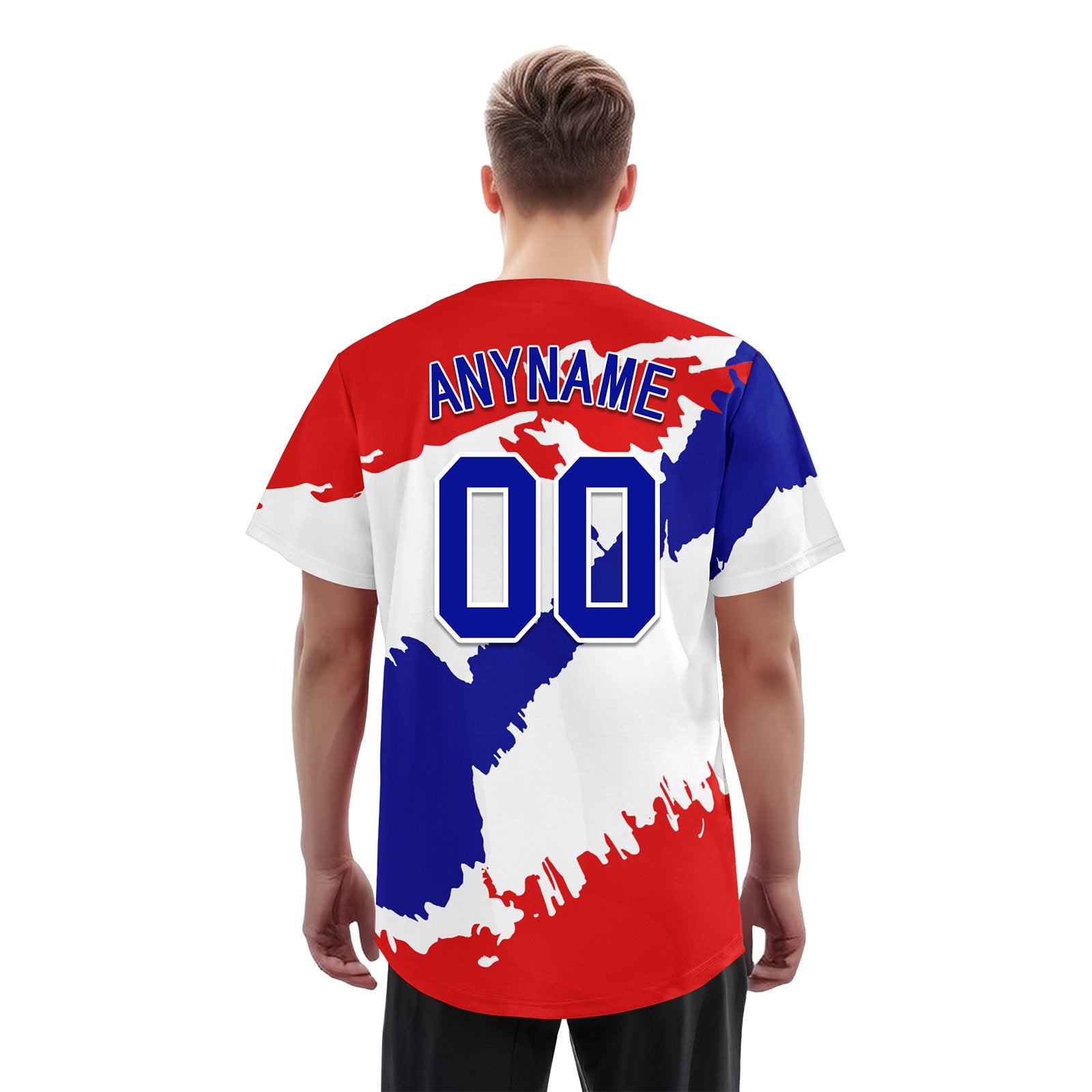 Custom Red White Navy Blue Dominican Republic Flag Personalized Authentic Baseball Jersey BSBJ01-E06022-2