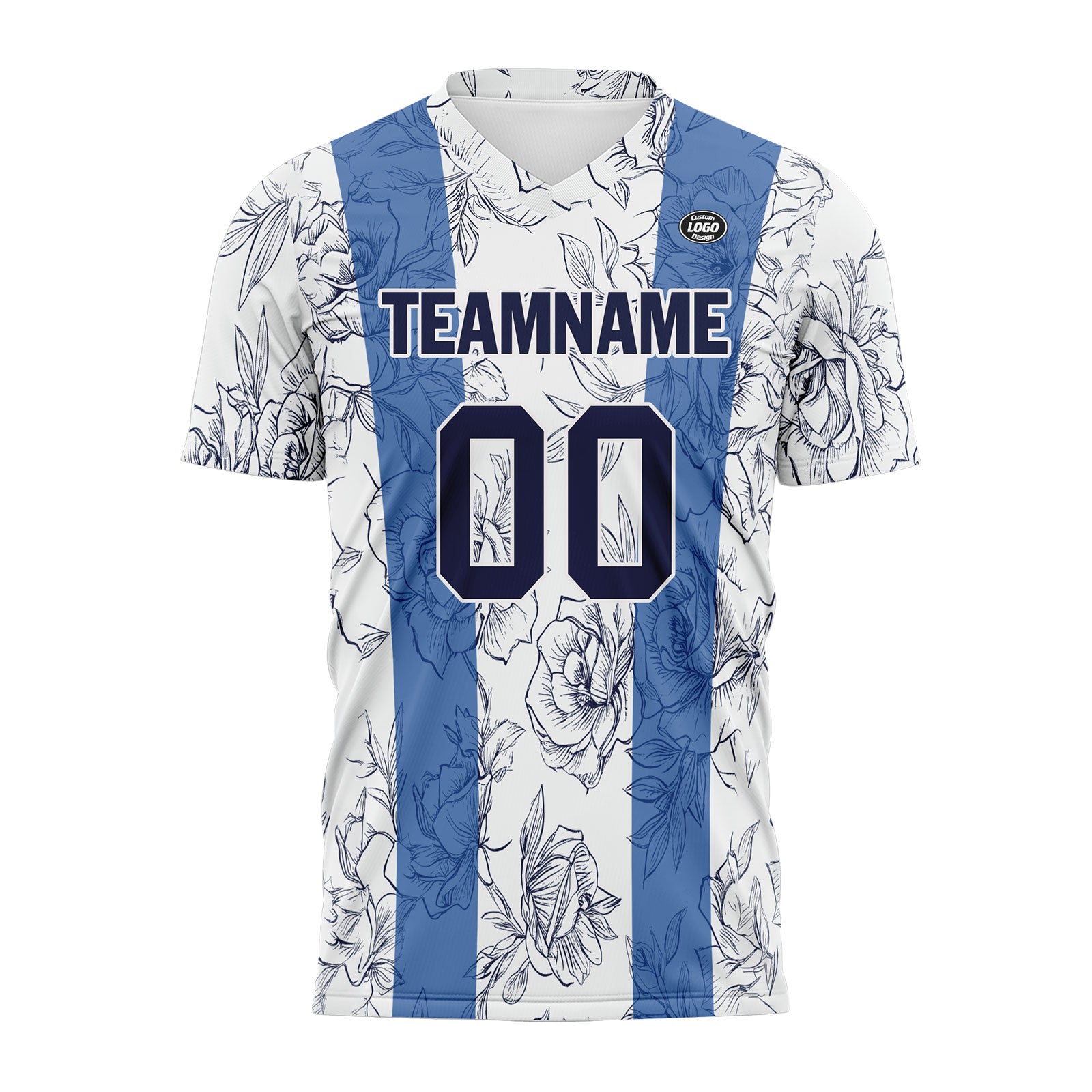 Custom White Blue Soccer Sets Jersey Personalized SCJ101-D28007