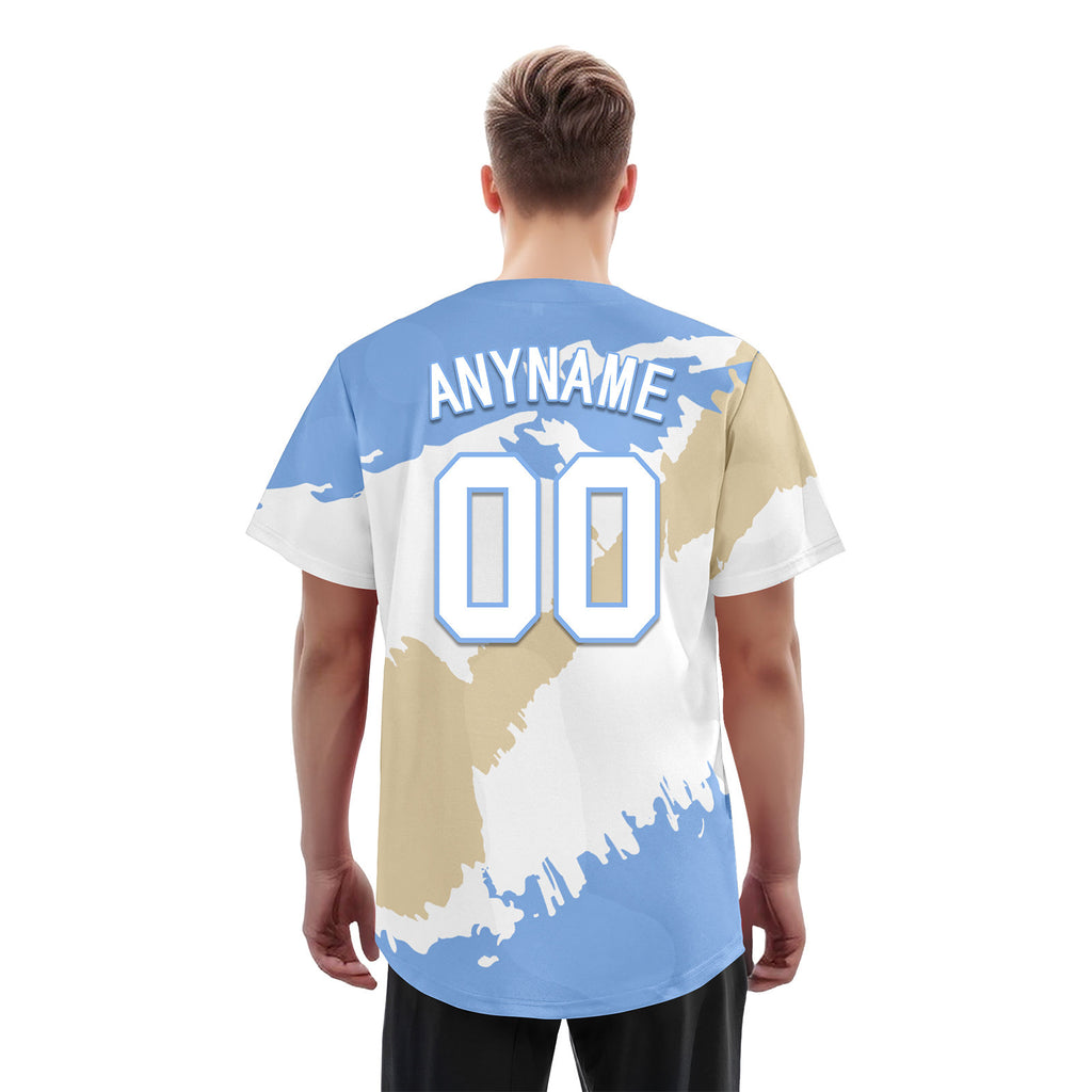 Custom Light Blue White Cream Argentina Flag Personalized Authentic Baseball Jersey BSBJ01-E06022-6