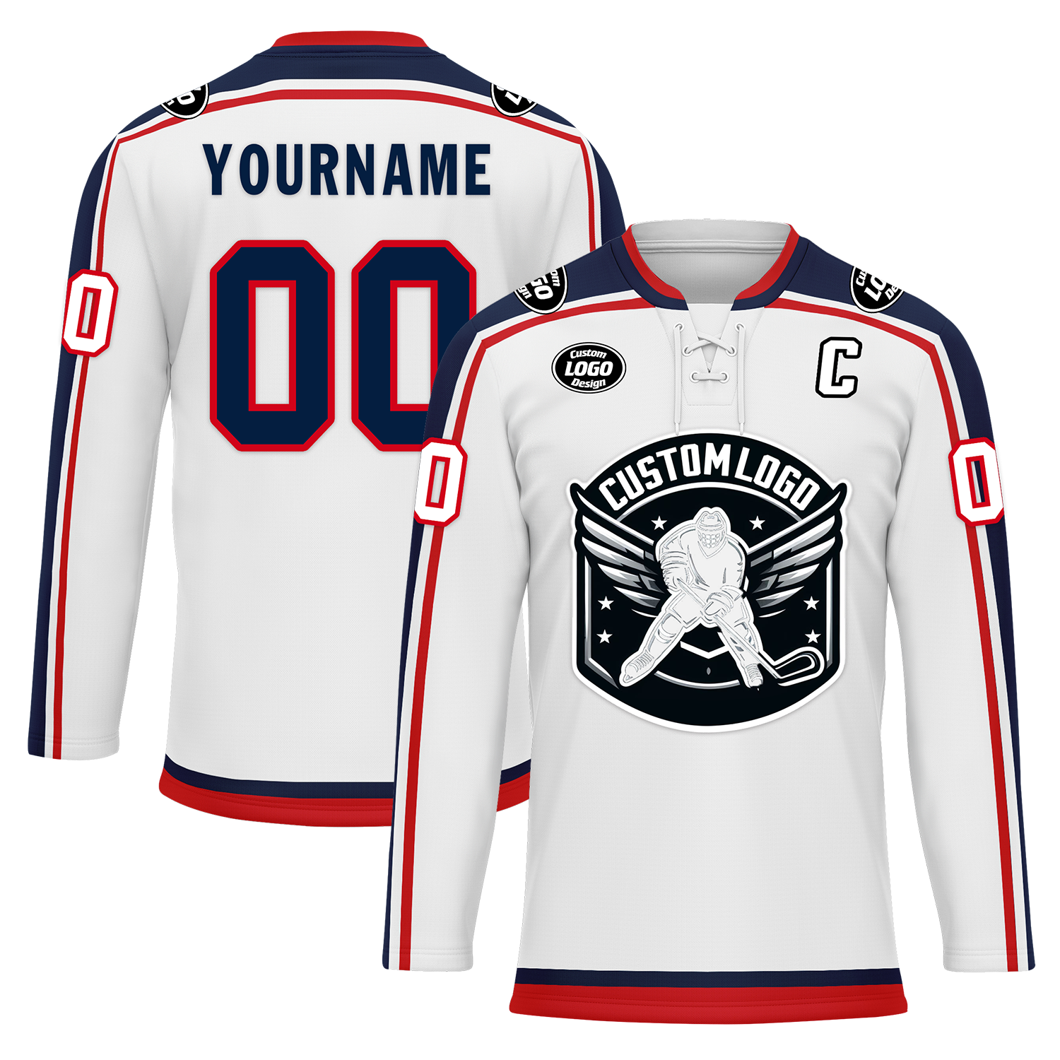 Custom White Personalized Hockey Jersey HCKJ01-D0a70fa