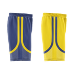Custom Blue Yellow Classic Style Reversible Basketball Uniform Personalized COOLMAX BBJR-D017003