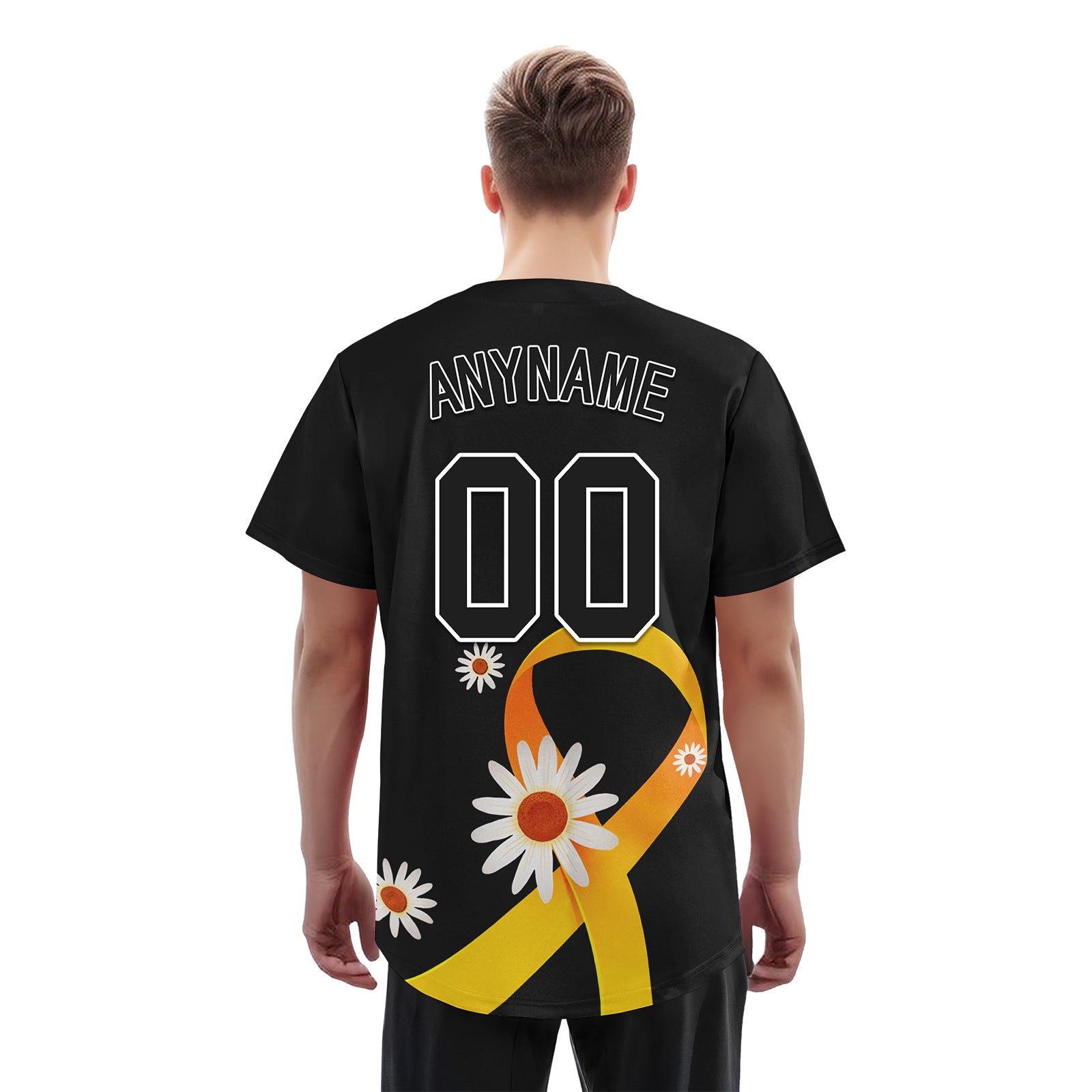 Custom Black World Cancer Day Personalized Authentic Baseball Jersey BSBJ01-E06020-7