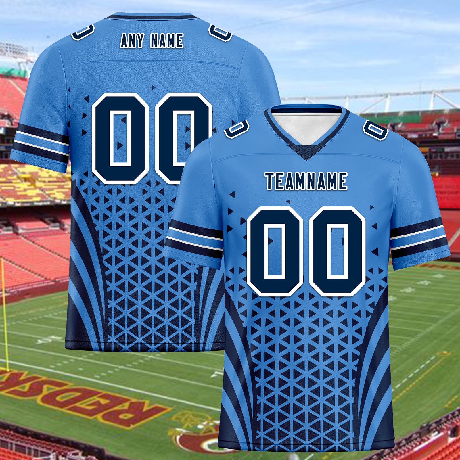 Custom Blue Deep Blue Tennessee Personalized Authentic Football Jersey FBJ02-D023033-32