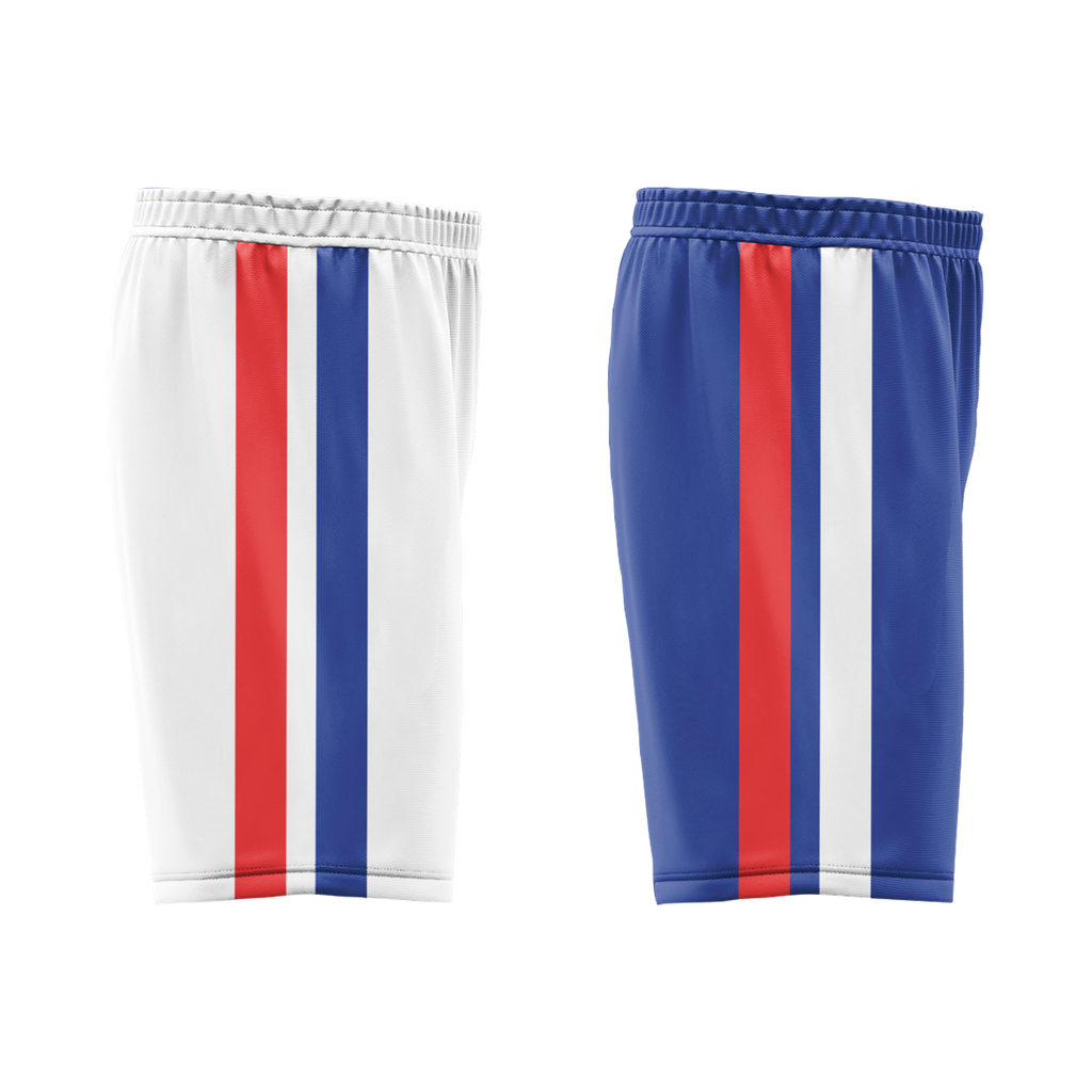 Custom White Blue Classic Style Reversible Basketball Uniform Personalized COOLMAX BBJR-D017020
