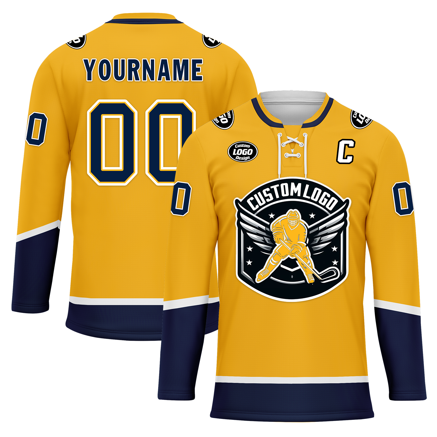 Custom Yellow Personalized Hockey Jersey HCKJ01-D0a70cb