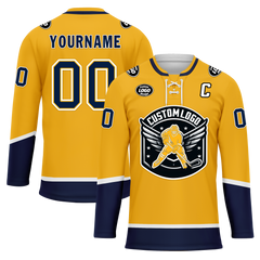 Custom Yellow Personalized Hockey Jersey HCKJ01-D0a70cb